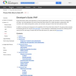 Developer's Guide: PHP - Picasa Web Albums Data API