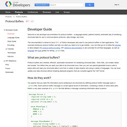 Developer Guide - Protocol Buffers - Google Code