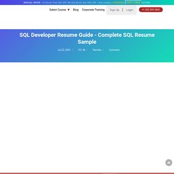 SQL Resume Sample - JanBask