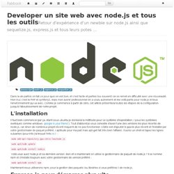 Developer un site web avec node.js et tous les outils