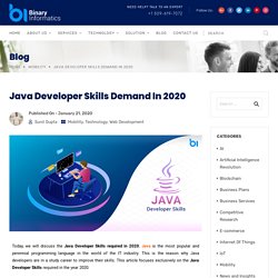 Java Developer Skills demand in 2020 - Binary Informatics