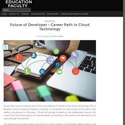 Future of Developer – Career Path in Cloud Technology – Education Faculty