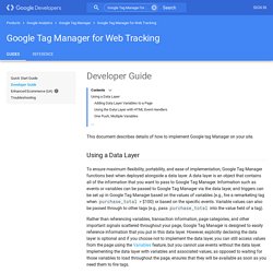   Google Tag Manager for Web Tracking  