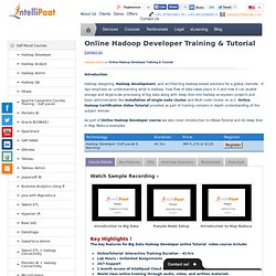 Hadoop Developer Course, Training & Tutorial Online