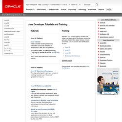 Java Developer Tutorials and Online Training