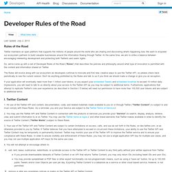 Reglas del desarrollador de la carretera