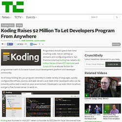 Koding Raises $2 Million To Let Developers Program From Anywhere