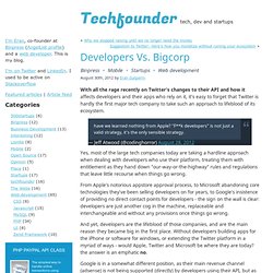 Developers vs. Bigcorp