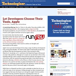 Let Developers Choose Their Tools, Apple