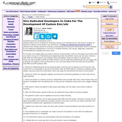 Hire Dedicated Developers In India For The Development Of Custom Emr/ehr