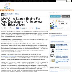 MAMA - A Search Engine For Web Developers - An Interview With Brian Wilson