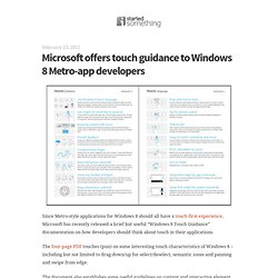 Microsoft offers touch guidance to Windows 8 Metro-app developers