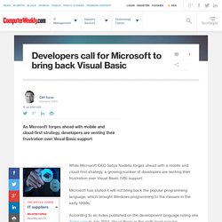 Developers call for Microsoft to bring back Visual Basic