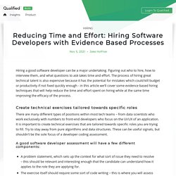 Reducing Time and Effort: Hiring Software Developers with Evidence Based Processes - Qualified.io Blog