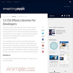 12 CSS Effects Libraries For Developers