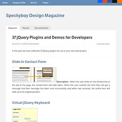 37 Phenomenal jQuery Plugins and Demos for Developers