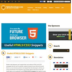 Useful HTML5/CSS3 Snippets