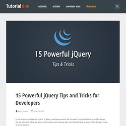 15 Powerful jQuery Tips and Tricks for Developers