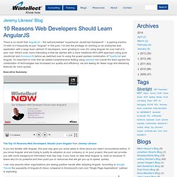 10 Reasons Web Developers Should Learn AngularJS