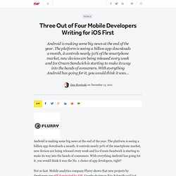 Three Out of Four Mobile Developers Writing for iOS First
