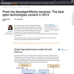 From the developerWorks trenches: The best open technologies content in 2014