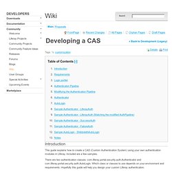Developing a CAS