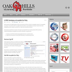 Oak Hills Portfolio » BYOD: Developing an Acceptable Use Policy