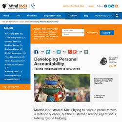 Developing Personal Accountability - Career Skills From MindTools.com