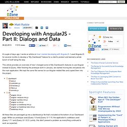 Developing with AngularJS - Part II: Dialogs and Data