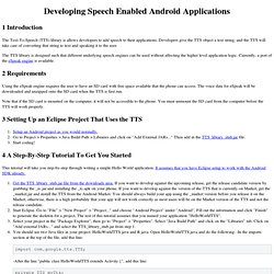 Developing Speech Enabled Android Applications