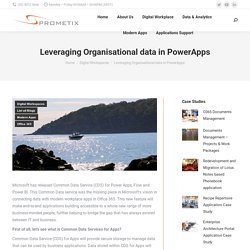 Leveraging Organisational data in PowerApps