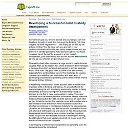 Developing a Successful Joint Child Custody Arrangement