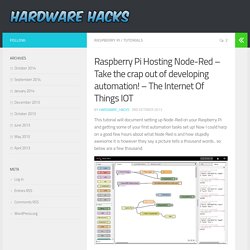 Raspberry Pi Hosting Node-Red – Take the crap out of developing automation! – The Internet Of Things IOT - RASPBERRY PI