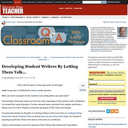Let Ss Talk to Help Them Write Well
