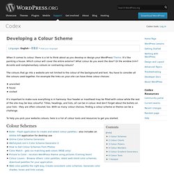 Developing a Colour Scheme