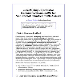 Developing Expressive Communication Skills for Non-Verbal Children with Autism pg 1