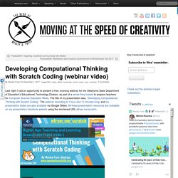 Developing Computational Thinking with Scratch Coding (webinar video)