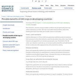 Possible benefits of GM crops in developing countries - Nuffield Bioethics