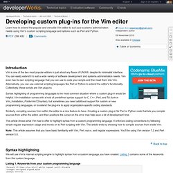 Developing custom plug-ins for the Vim editor