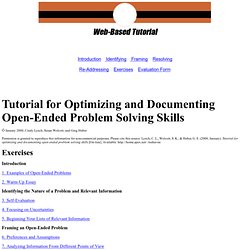DEVELOPING AND DOCUMENTING PROBLEM SOLVING SKILLS: