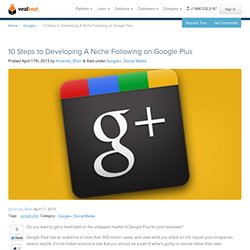 10 Steps to Developing A Niche Following on Google Plus