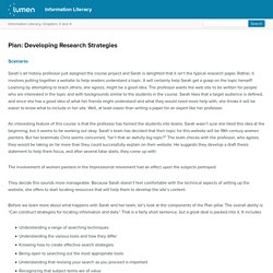 Plan: Developing Research Strategies
