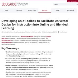 Developing an e-Toolbox to Facilitate Universal Design for Instruction into Online and Blended Learning (EDUCAUSE Review