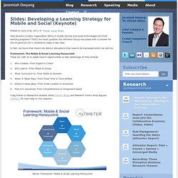 Slides: Developing a Learning Strategy for Mobile and Social (Keynote)