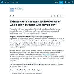 Enhance your business by developing of web design through Web developer : wpcreative — LiveJournal