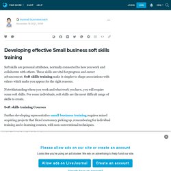 Developing effective Small business soft skills training