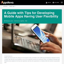 A Guide with Tips for Developing Mobile Apps Having User Flexibility