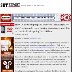 The CDC is developing a nationwide “medical police state” program to track vaccine compliance; may lead to “medical kidnapping” of children