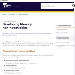 Developing literacy non-negotiables