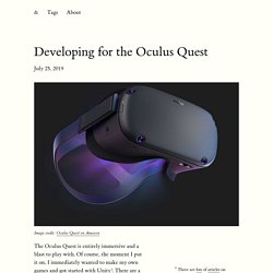 Developing for the Oculus Quest